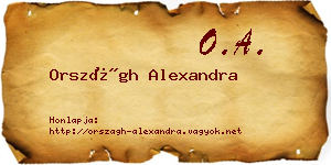 Országh Alexandra névjegykártya