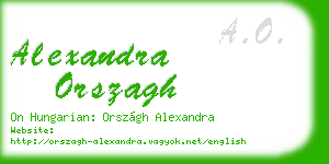 alexandra orszagh business card