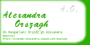 alexandra orszagh business card